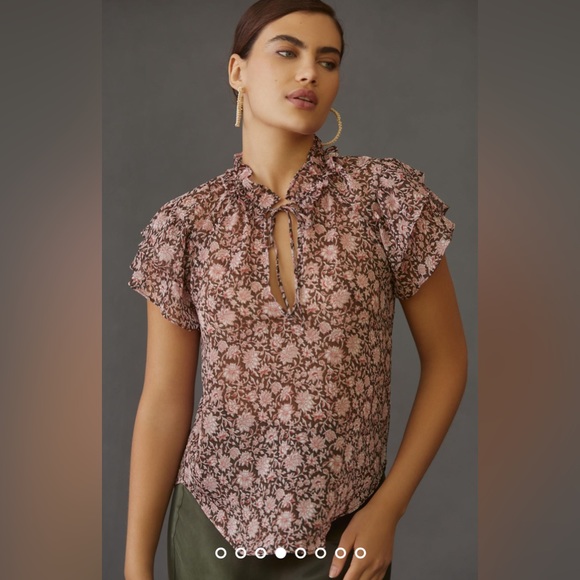 Anthropologie Tops - NWT Anthropologie V-Neck Flutter-Sleeve Blouse